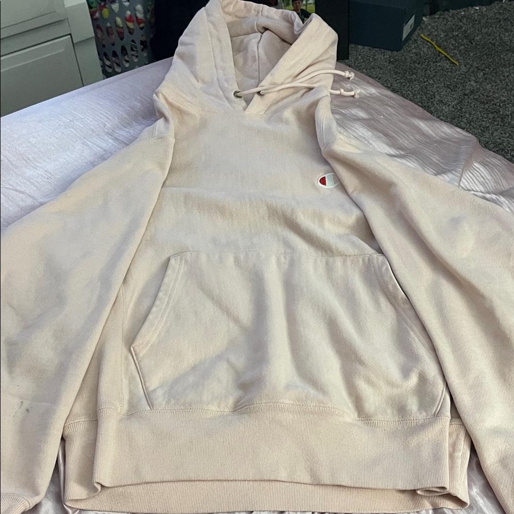 Champion Men's Light Cream Hoodie